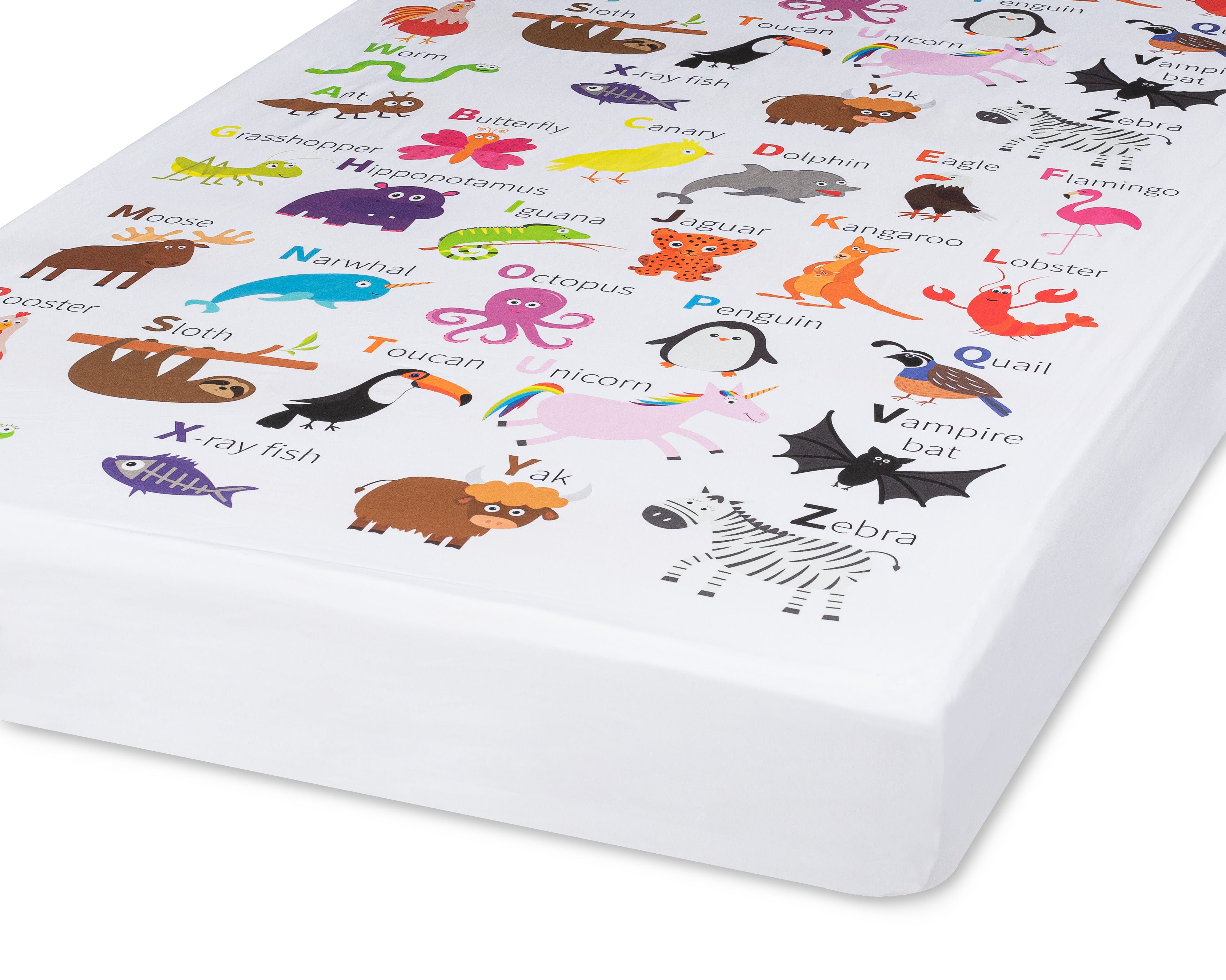 100 Cotton Fitted Crib Sheet Alphabet ADDISON BELLE