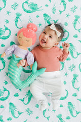 100% Cotton Fitted Crib Sheet - Mermaid