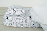 100% Cotton Fitted Crib Sheet - Monochrome Animals