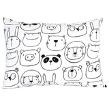 100% Cotton Toddler Pillowcase – Monochrome Animals