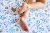 100% Cotton Fitted Crib Sheet - Space