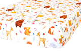 100% Cotton Fitted Crib Sheet - Woodland Animals